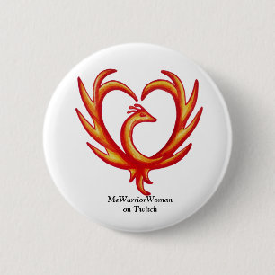 Bóton Redondo 5.08cm Phoenix Heart, MeWarriorWoman no Twitch