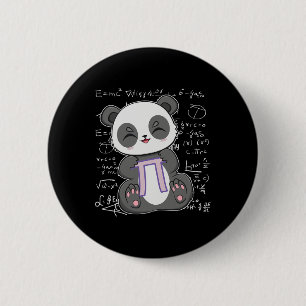 Bóton Redondo 5.08cm Pi Day 3.14159 Algebra Matheme Anime Panda Bear