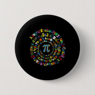 Bóton Redondo 5.08cm Pi Day Engraçado Geek Espiral De Matemática Legal