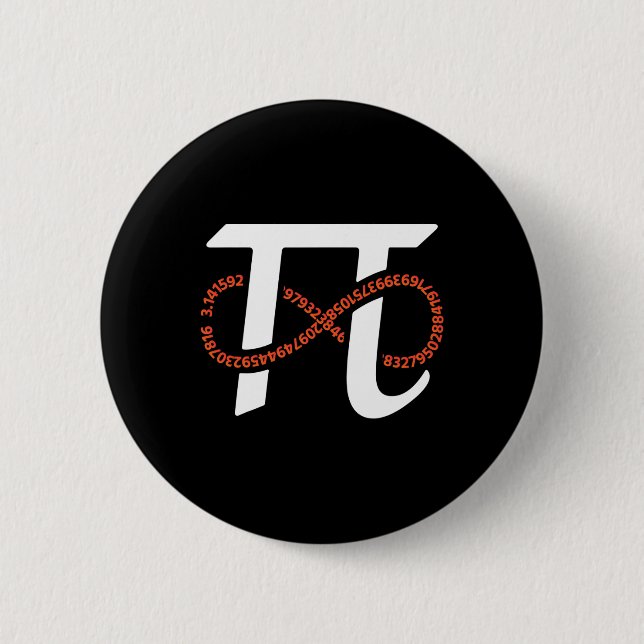 Bóton Redondo 5.08cm Pi Day Engraçado Números Infinitos Do Geek Nerd Ma (Frente)