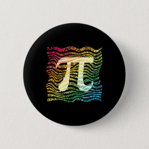Bóton Redondo 5.08cm Pi Day Engraçado Professor De Matemática Rainbow P