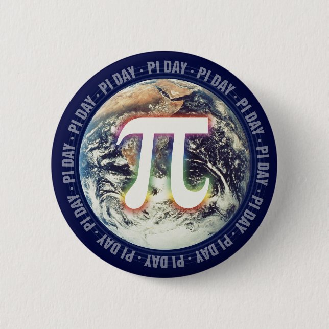 Bóton Redondo 5.08cm Pi Day on Earth | Matemática (Frente)