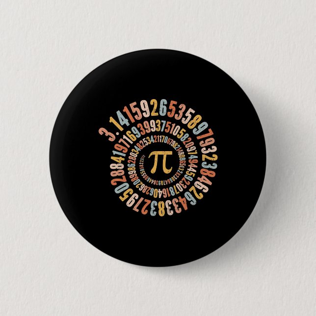 Bóton Redondo 5.08cm Pi Day Spiral Math Pi (Frente)