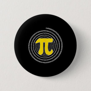 Bóton Redondo 5.08cm Pi Day Spiral Pi Math Science For Pi Day 3.14