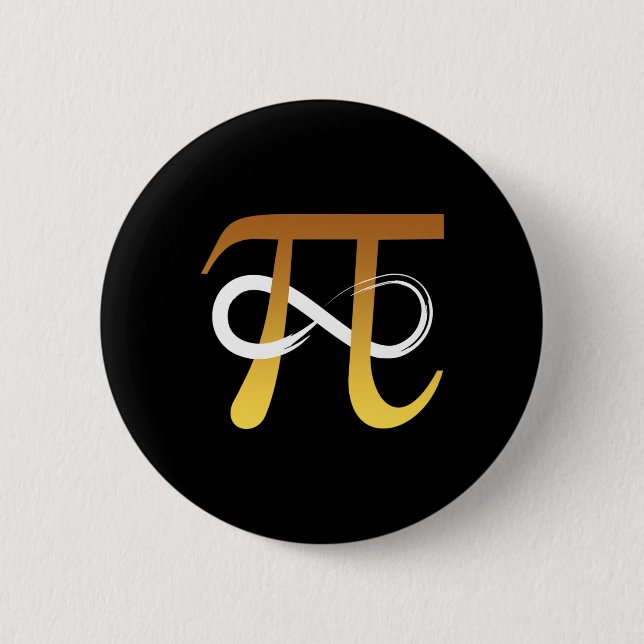 Bóton Redondo 5.08cm Pi Número 3.14 Símbolo Infinity Símbolo Funny Math (Frente)