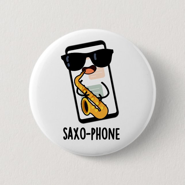 Bóton Redondo 5.08cm Piadas de Celular Saxo-fone Engraçadas  (Frente)