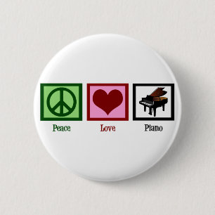 Bóton Redondo 5.08cm Piano do amor da paz