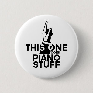 Bóton Redondo 5.08cm Piano Stuff - Piano Music Engraçado