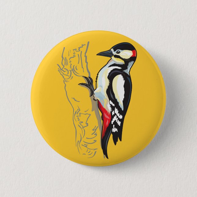 Bóton Redondo 5.08cm Pica-pica-pau excelente (Frente)