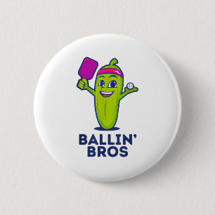 Bóton Redondo 5.08cm Pickle Ballin' Bros - Oferece Amigos, Irmãos Ou