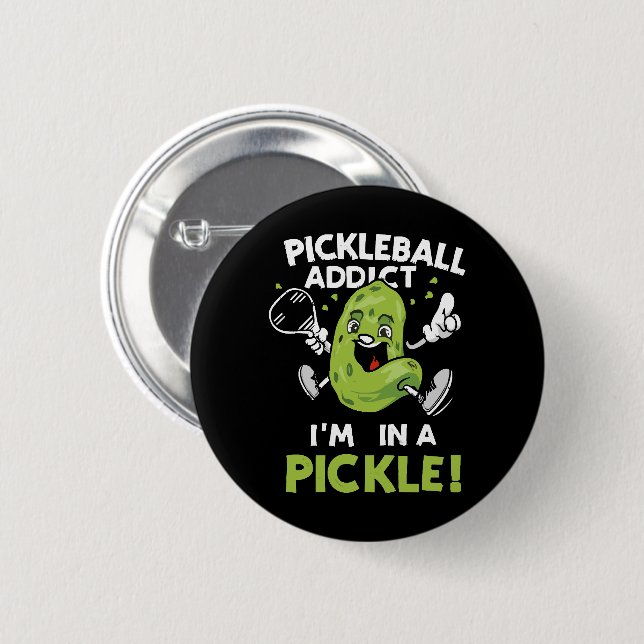 Bóton Redondo 5.08cm Pickleball-Engraçado (Frente & Verso)