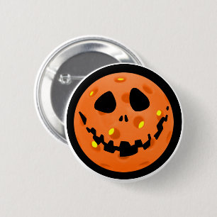 Bóton Redondo 5.08cm Pickleball Jack-o''-Lanterna Skeleton Halloween
