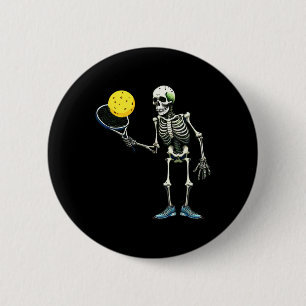 Bóton Redondo 5.08cm Pickleball Skeleton Tee Halloween Costume Pickleba