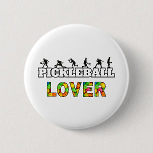 Bóton Redondo 5.08cm Pickleball Word Male Silhouettes Lover Ball