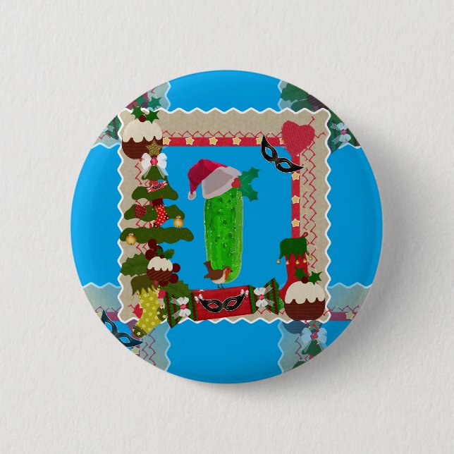 Bóton Redondo 5.08cm picles de natal feio (Frente)