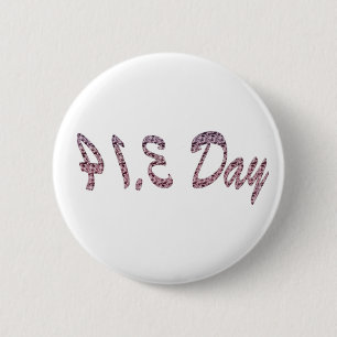 Bóton Redondo 5.08cm Pie Pink Pi Day