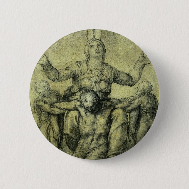 Bóton Redondo 5.08cm Pieta de Michelangelo para Vittoria Colonna (Frente)
