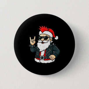 Bóton Redondo 5.08cm Pijama de Natal Emo Rock Punk Santa Claus