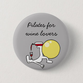 Bóton Redondo 5.08cm Pilates para o crachá do cinza de Winelovers
