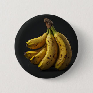 Bóton Redondo 5.08cm Pilha de Bananas em um Fundo Preto Escuro Puro