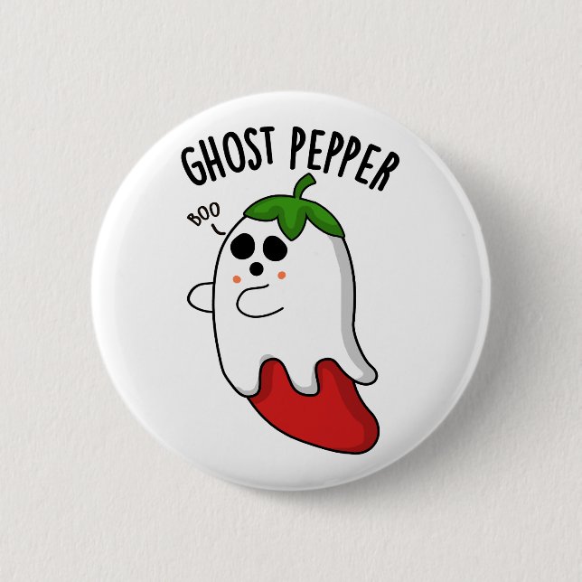 Bóton Redondo 5.08cm Pimenta Ghost Piada Engraçada de Chili  (Frente)