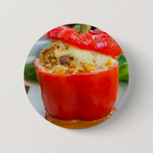 Bóton Redondo 5.08cm Pimentos cozidos em película com molho de carne e
