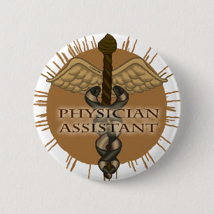 Bóton Redondo 5.08cm Pin assistente do Caduceus do médico