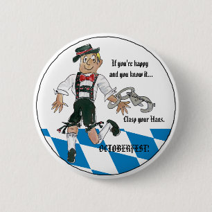 Bóton Redondo 5.08cm Pin azul do botão de Bavaraian dos desenhos