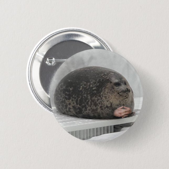 Bóton Redondo 5.08cm Pin Button Julgando foca (Frente & Verso)