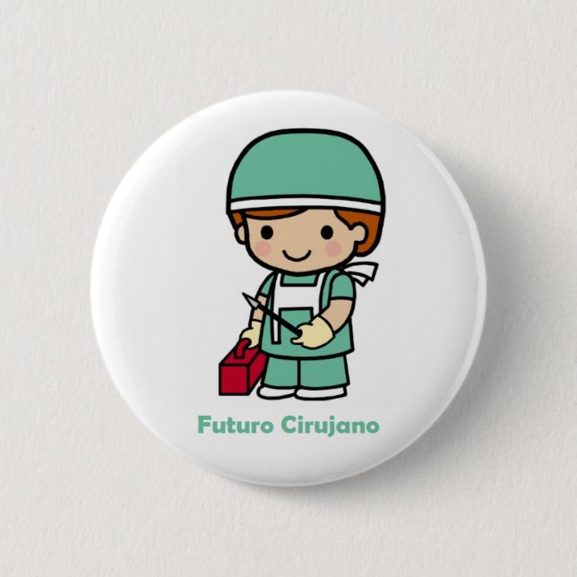 Bóton Redondo 5.08cm Pin cirujano (Frente)