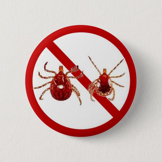Bóton Redondo 5.08cm Pin, consciência da doença de Lyme (branca) (Frente)
