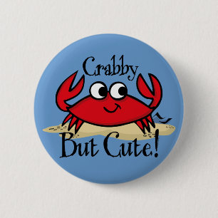 Bóton Redondo 5.08cm Pin Crabby mas bonito