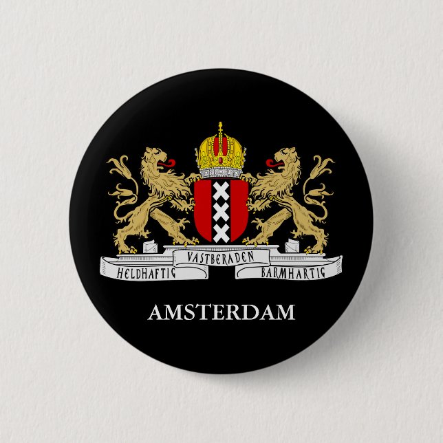 Bóton Redondo 5.08cm Pin da bandeira de Amsterdão (Frente)