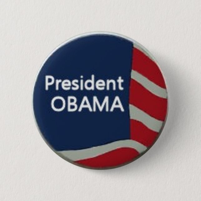 Bóton Redondo 5.08cm Pin da bandeira de Obama (Frente)
