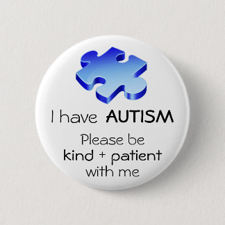 Bóton Redondo 5.08cm Pin da lapela da consciência do autismo - botão