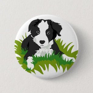 Bóton Redondo 5.08cm Pin de border collie