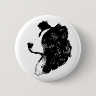 Bóton Redondo 5.08cm Pin de border collie