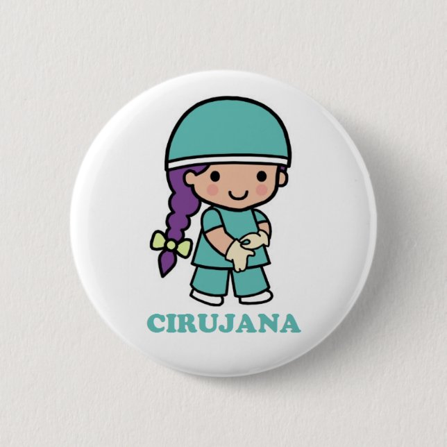 Bóton Redondo 5.08cm Pin de cirujana (Frente)