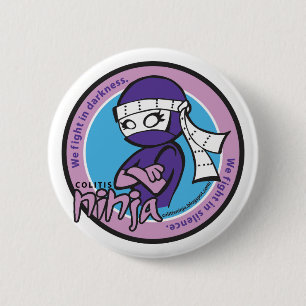 Bóton Redondo 5.08cm Pin de Ninja da colite
