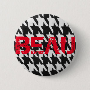 BÓTON REDONDO 5.08CM PIN DO BEAU DE HOUNDSTOOTH