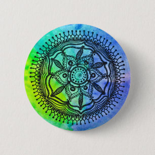 Bóton Redondo 5.08cm Pin. do botão do design da mandala do Splatter da