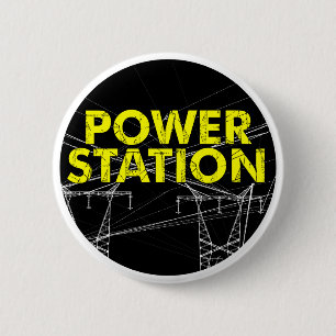 Bóton Redondo 5.08cm Pin do emblema da central eléctrica