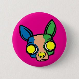Bóton Redondo 5.08cm Pin do filhote de cachorro da monge - rosa
