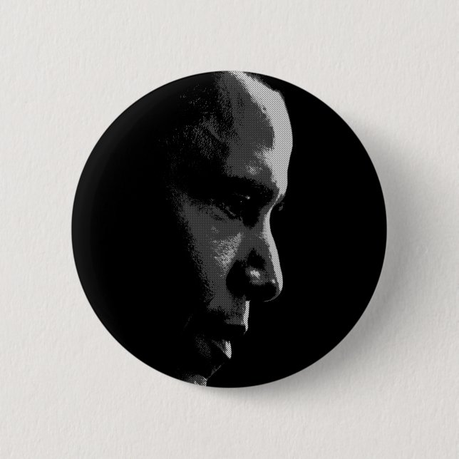 Bóton Redondo 5.08cm Pin do perfil de Obama (Frente)