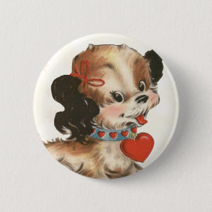 Bóton Redondo 5.08cm Pin dos namorados do miúdo do filhote de cachorro
