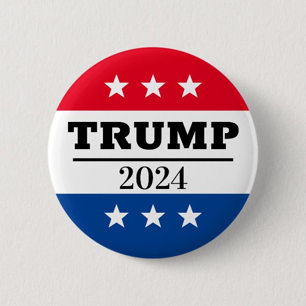 B ton Redondo 5.08cm Pin eleitoral de Donald Trump 2024 Zazzle Brasil