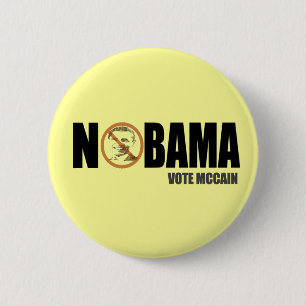 Bóton Redondo 5.08cm Pin engraçado do botão de McCain anti Obama do