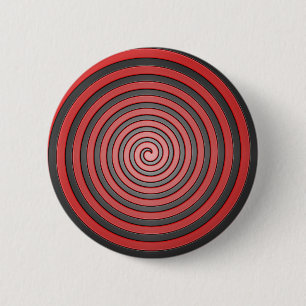 Bóton Redondo 5.08cm Pin hipnótico vermelho e preto da espiral