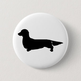 Bóton Redondo 5.08cm Pin longo do botão do Dachshund do cabelo
