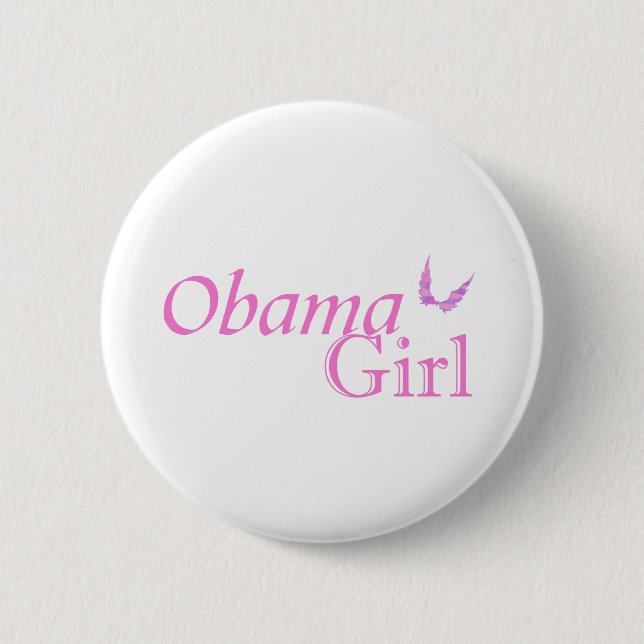 Bóton Redondo 5.08cm Pin Oficial "Obama Girl" (Frente)